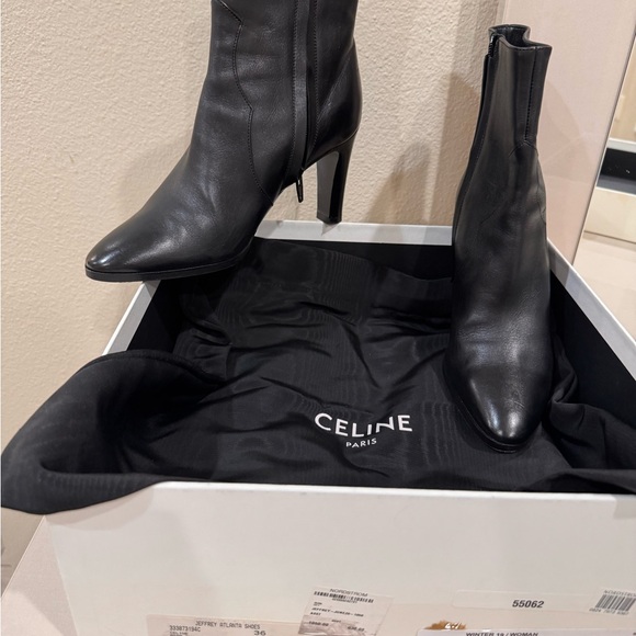 Celine Sleek Black Heeled Boots - Picture 13 of 13